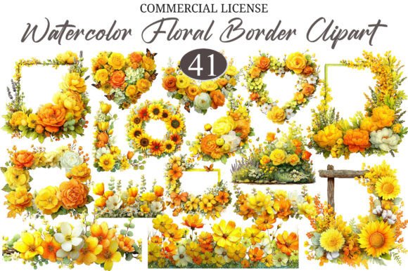 Download Watercolor Floral Border Sublimation PNG - Sublimation png Collection