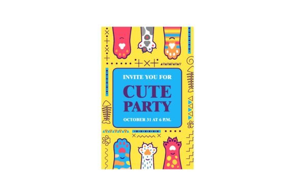 Download Creative Invitation Design with Soft Cat - Creative invitation Collection